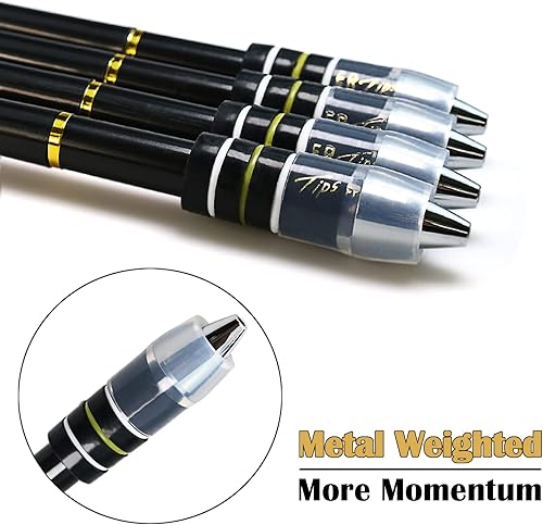 Miniatura 2 de TOMZEGNA Bolígrafo giratorio Buster Long Ivan Pen Mod Peem Mod2, hecho a mano con peso para principiantes, anillo dorado de barril negro