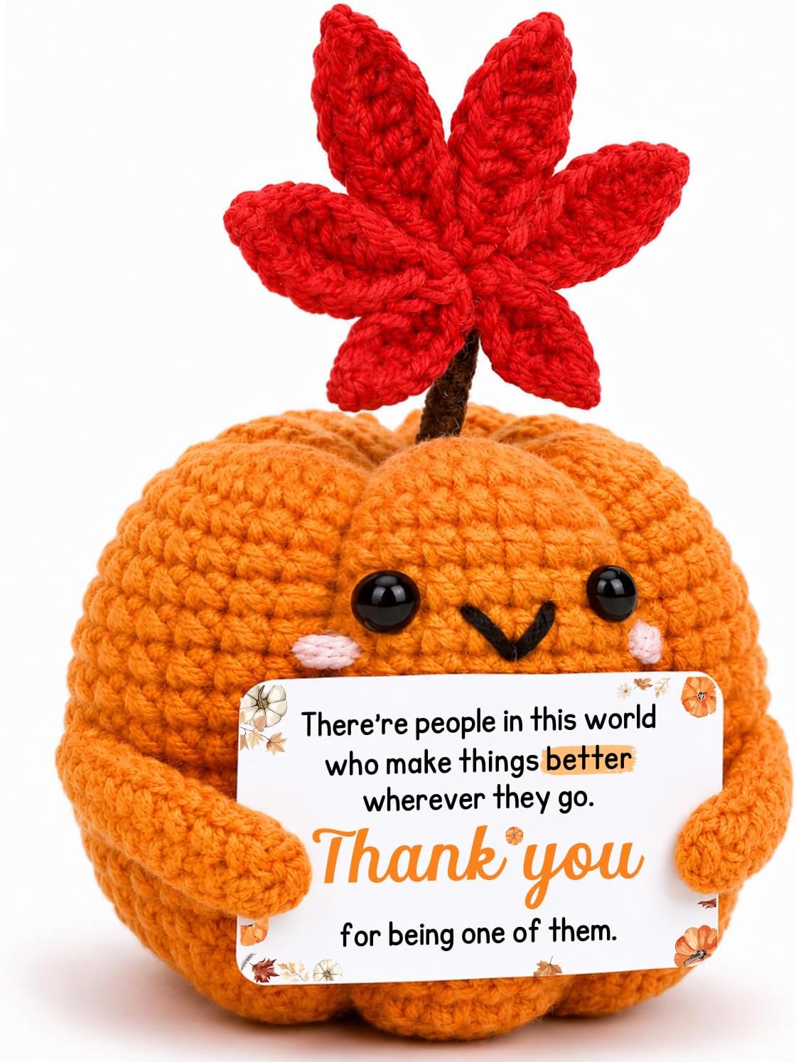 Positive Crochet Pumpkin Boss Day Thank You Gifts for Women Men Fall Decor