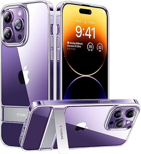 Miniatura 8 de TORRAS MarsClimber - Funda compatible con iPhone 14 Pro, probada en caídas de 8 pies, soporte de 3 vías de soporte, mate translúcido, azul marino