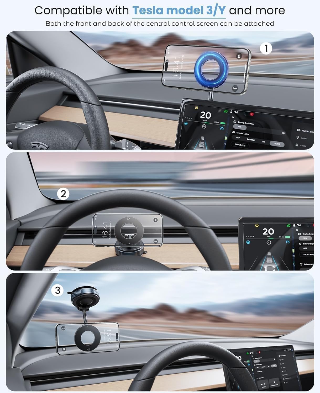 الذكي - حامل جوال مغناطيسي للسيارة للوحة العدادات - حامل موباي... - view 5