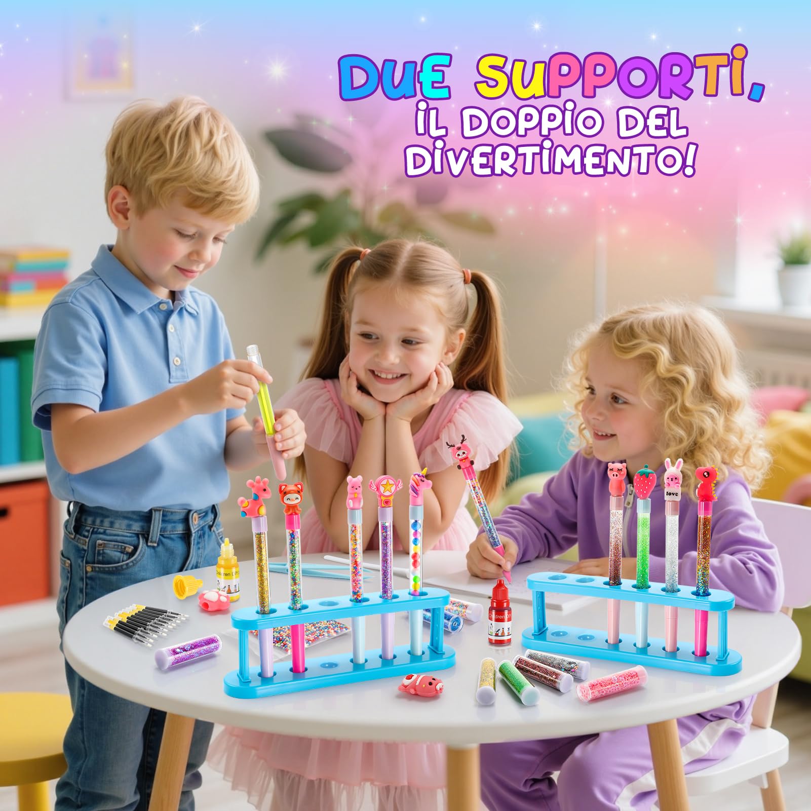 Laboratorio Delle Penne, Fabbrica delle Penne 66+ Pezzi Regalo Bambina 5-12 Anni, Creativi Giochi Bambina 5-12 Anni Cancelleria Bambina Regali Personalizzati Lavoretti Creativi per Bambini Set