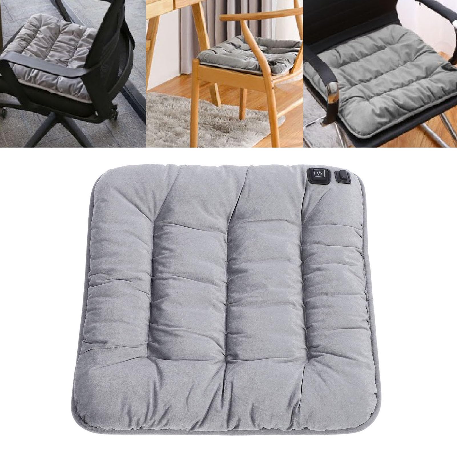 KKPLZZ Beheiztes Sitzkissen, Waschbar, USB-betrieben, 3 Stufen, Heizung, 3 Sekunden, Schnelles Aufheizen, 30 ℃ Bis 65 °C, Beheiztes Sitzkissen für Zuhause, Sofa, Büro