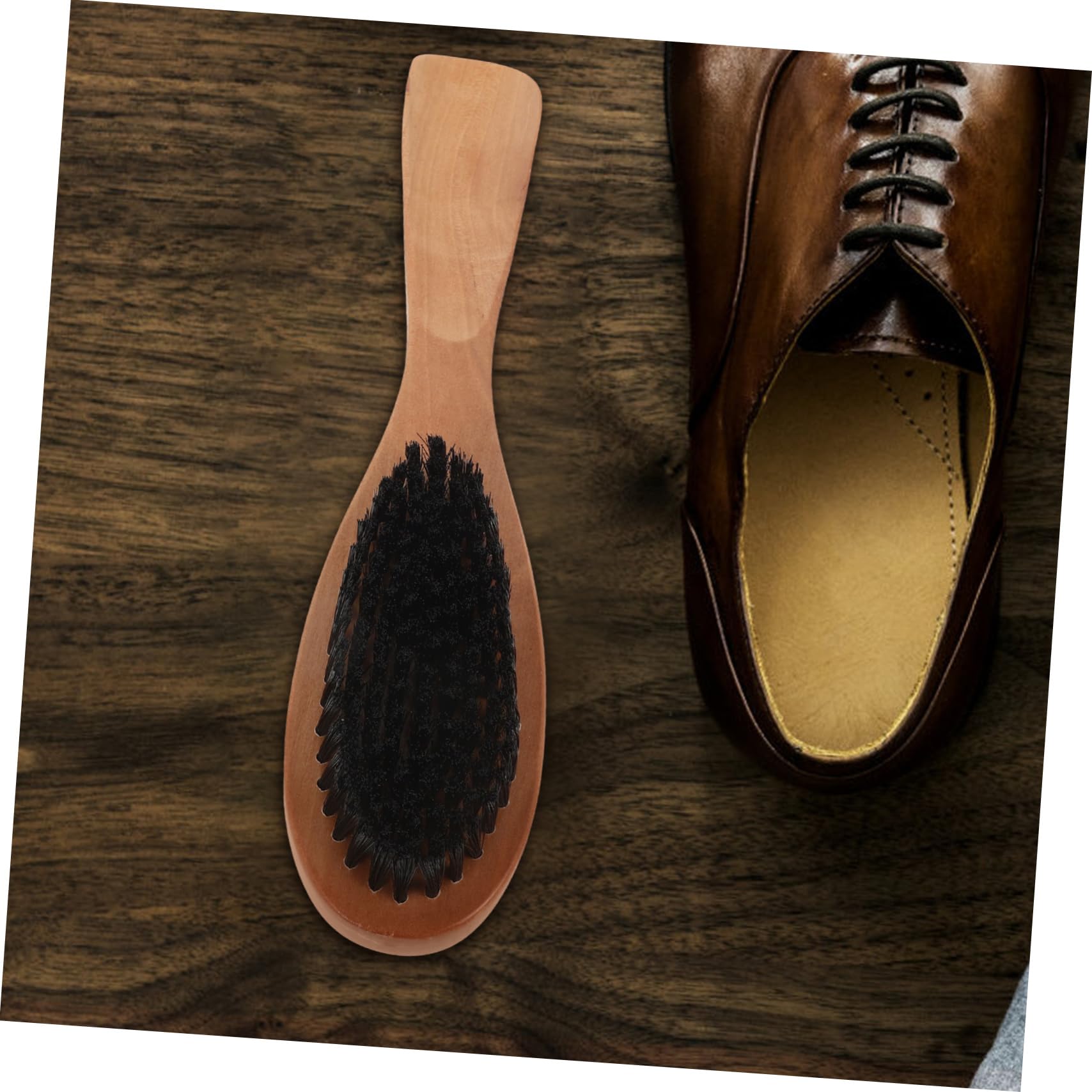BESTYASH 5 Pezzi In Legno Massello Spazzola Per Scarpe Scarpa Lucidante Spazzola Lunga Scarpa Corno Crine Scarpa Spazzola Boot Brush Sacchetto Di Pulizia Spazzola A Setole Tappeto Pulitore