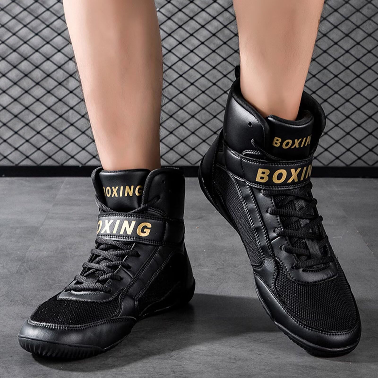 Scarpe da Wrestling e Boxe da Donna e Uomo - Scarpe Boxe alla Moda, Sneakers Alte per Sollevamento Pesi, Fitness, Comode Bodybuilding