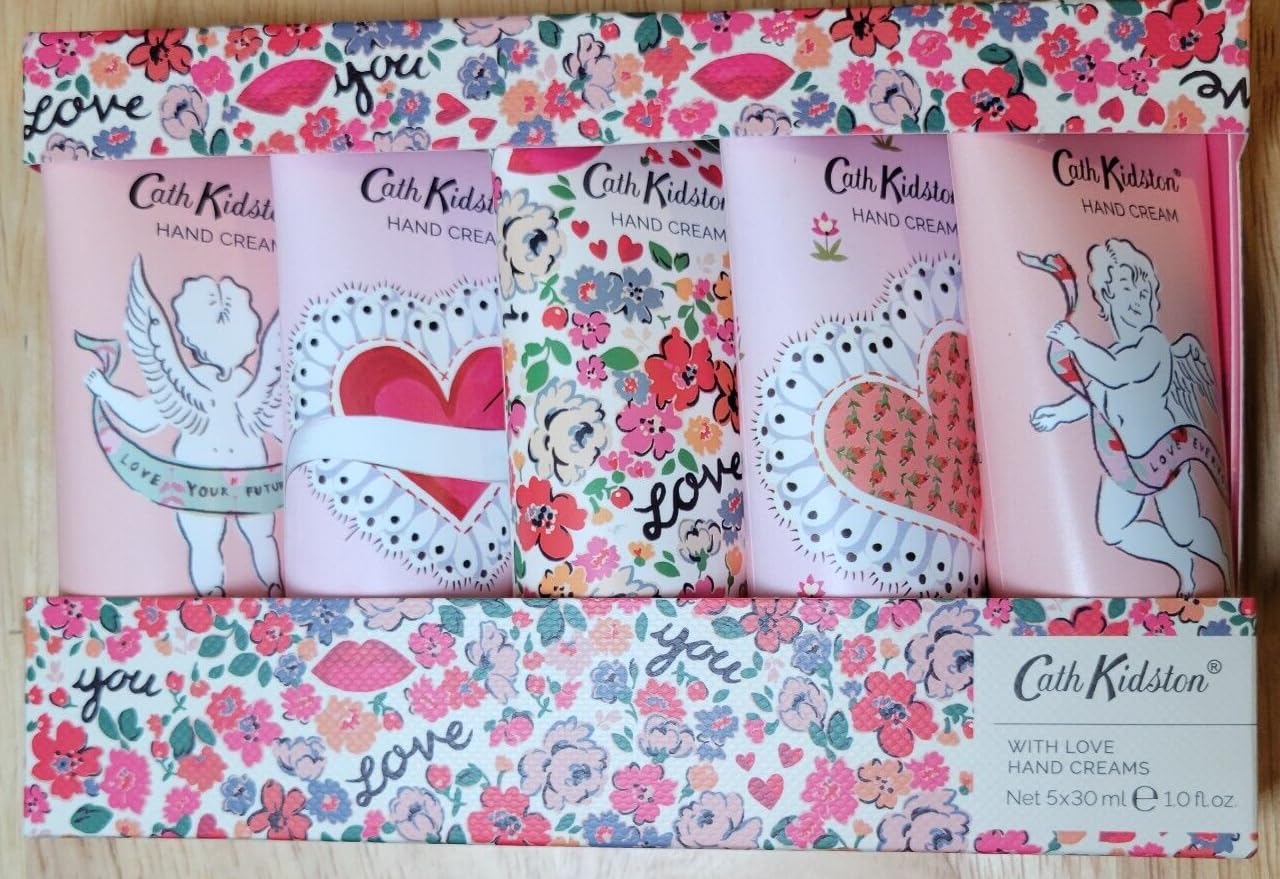 Heathcote & Ivory Cath Kidston With Love Cassis & Rose Ditsy Floral Hand Cream Set 5x 30ml