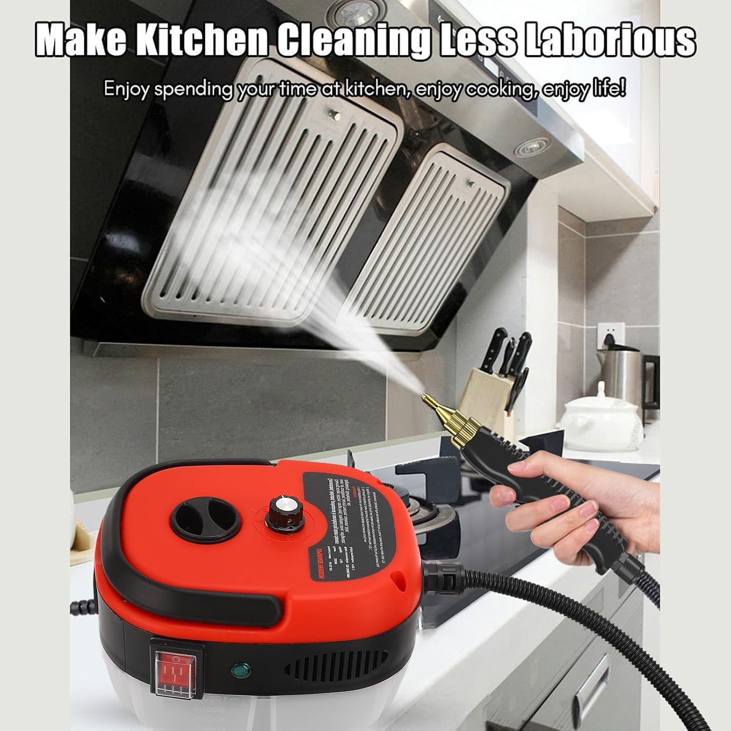 2500W Electric Steam Cleaner High Temperature High Pressure Handheld Steam Cleaning Machine for AC Range Hood Kitchen Portable Electric Steam Clean Machine