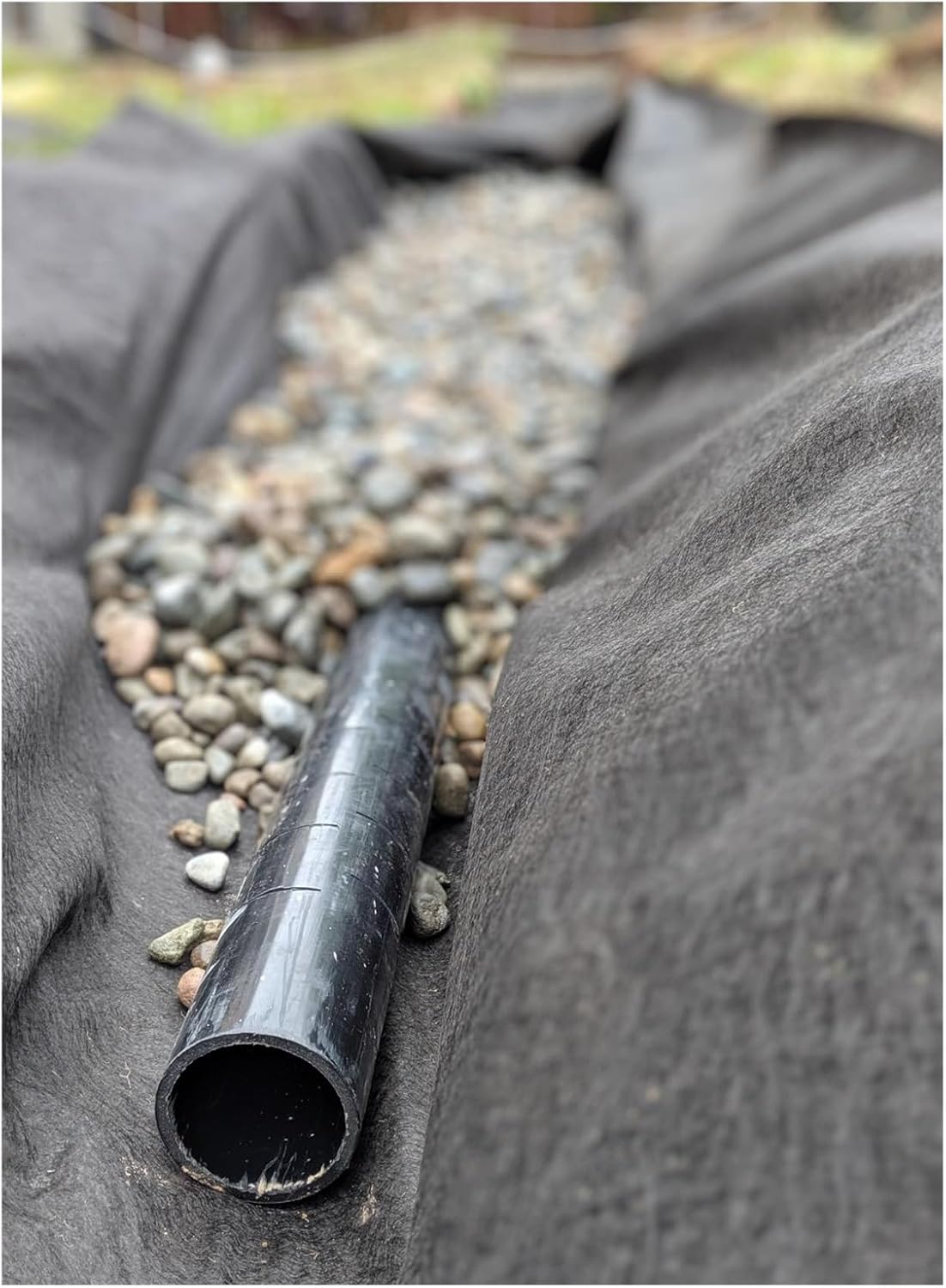 Heavy Duty Non-Woven Geotextile Fabric for Drainage - Ideal for French Drains, Driveways, and Erosion Control(Black,1mx75m/3.3ftx246ft)