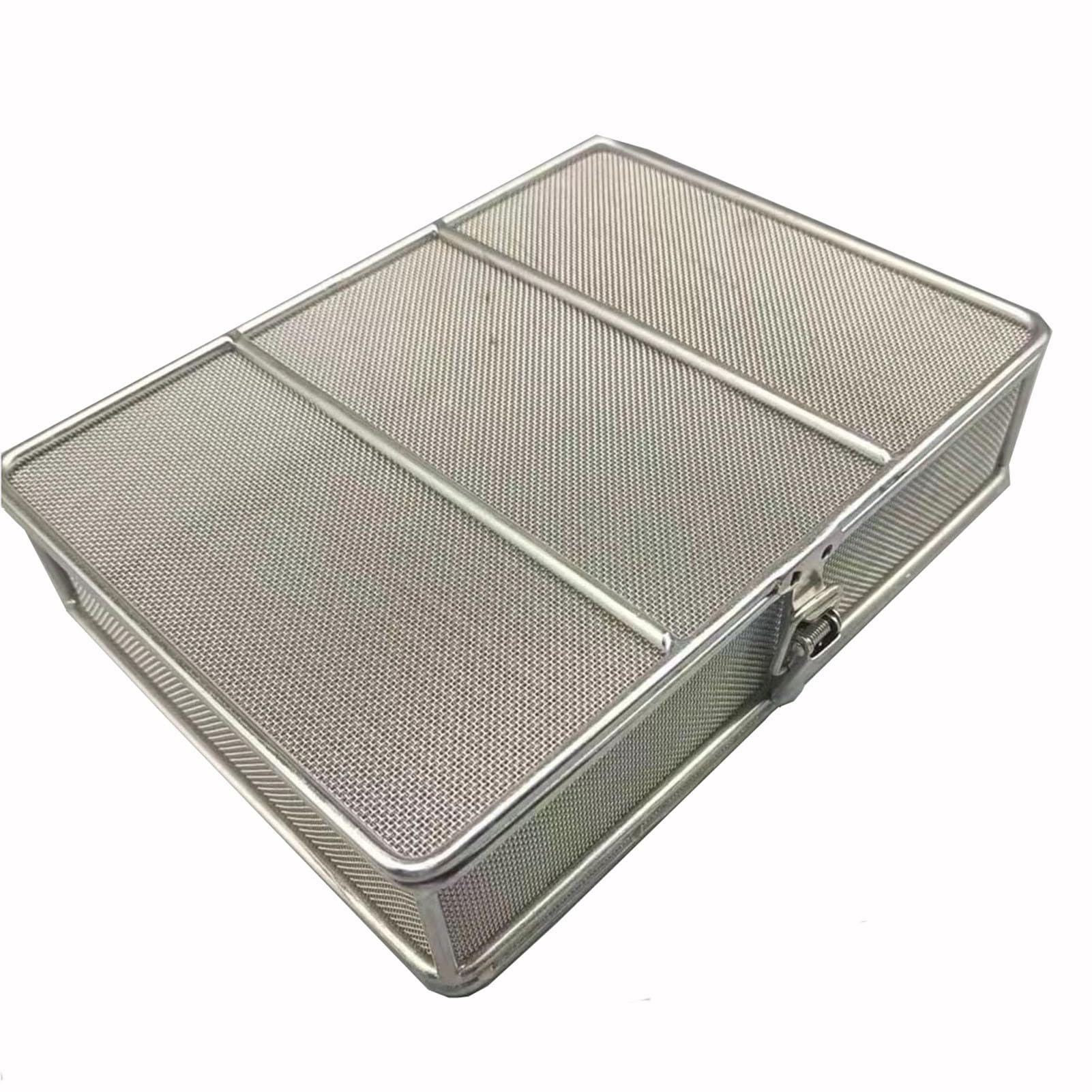 Vassoio Sterilizzazione Acciaio Inox 304 con Chiusura, Progettazione della Maglia di 1mm per Strumenti Chirurgici, Medici e Odontoiatrici