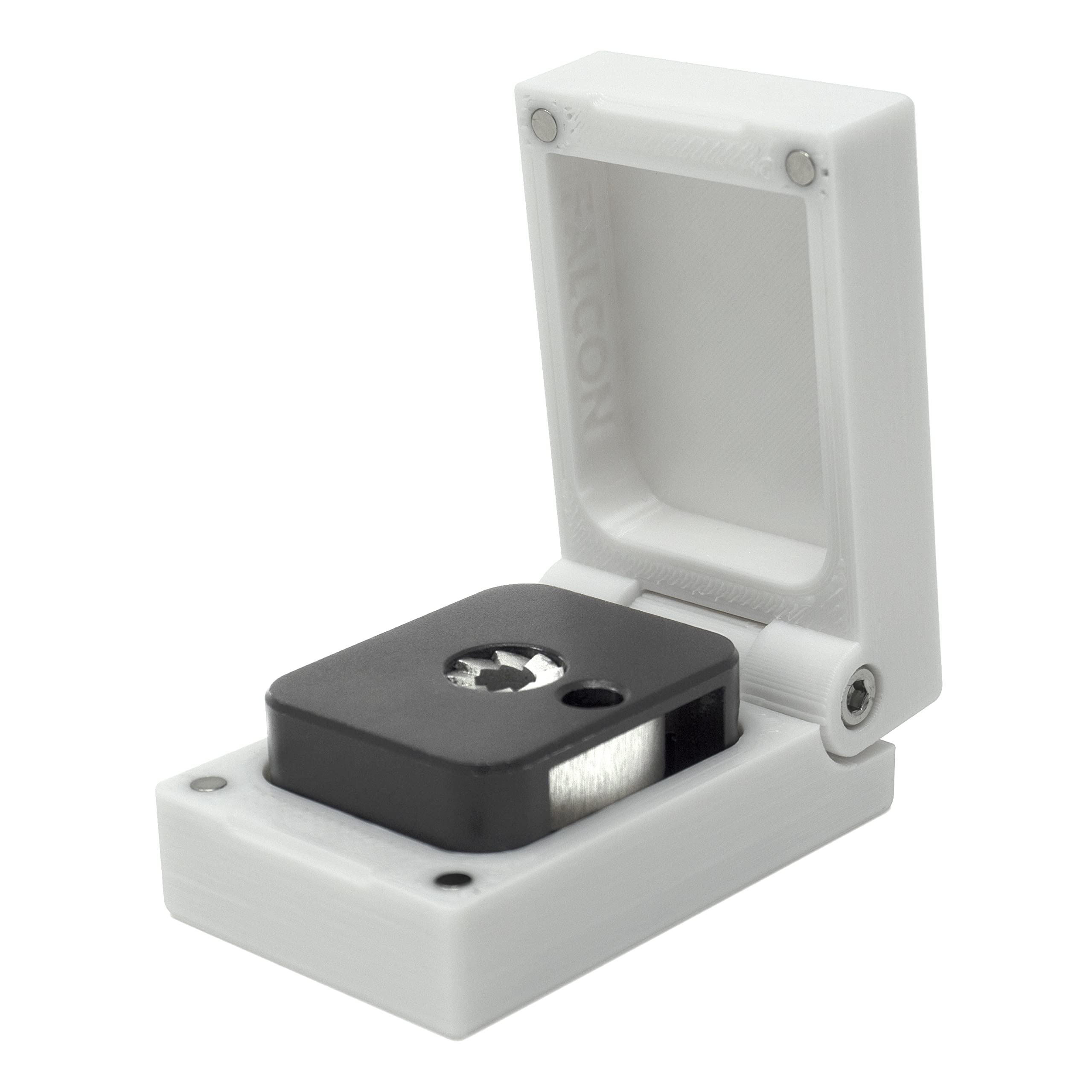 Kube3d Slim Magazine Case Compatible with: Falcon Prairie, FN, RWS LR20 & LR25 Magazines – Hard Plastic Protective Cover, Flip Lid Magnetic Box Rifle (White, Fits: 5 Magazines)