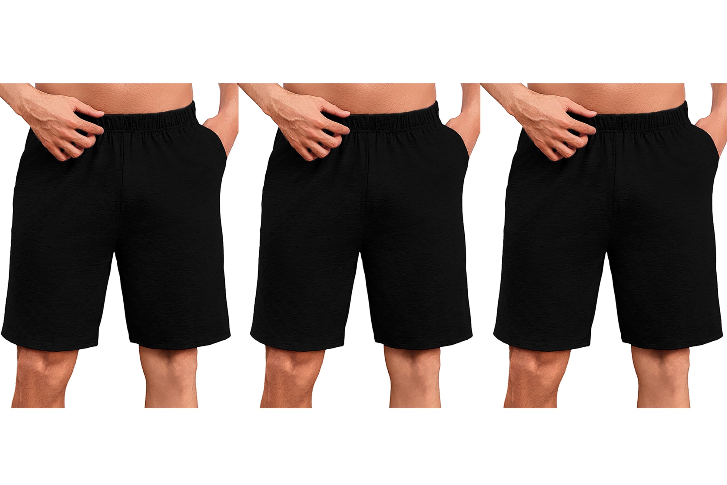 Uniexcosm Schlafanzughose Herren Kurz Sommer Schlafshorts Baumwolle Bermudahose Pyjamahose Shorty Schlafhose für Männer