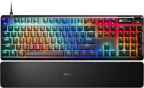 SteelSeries Apex Pro Gen 3 - Clavier Gamer HyperMagnetic - Switches OmniPoint 3.0 - Actionnement Ajustable - Toucher Rapide/SOCD - OLED - RGB - Capuchons PBT - USB-C - US Layout QWERTY - 12
