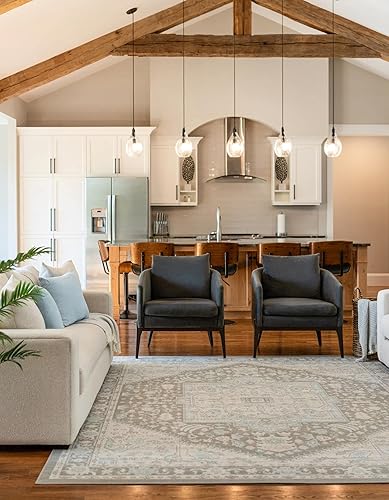 Miniatura 4 de Rugs.com Whitney Collection - Alfombra baja de 4 x 6 pies, color gris nube, perfecta para entradas, cocinas, rincones de desayuno, piezas de acento