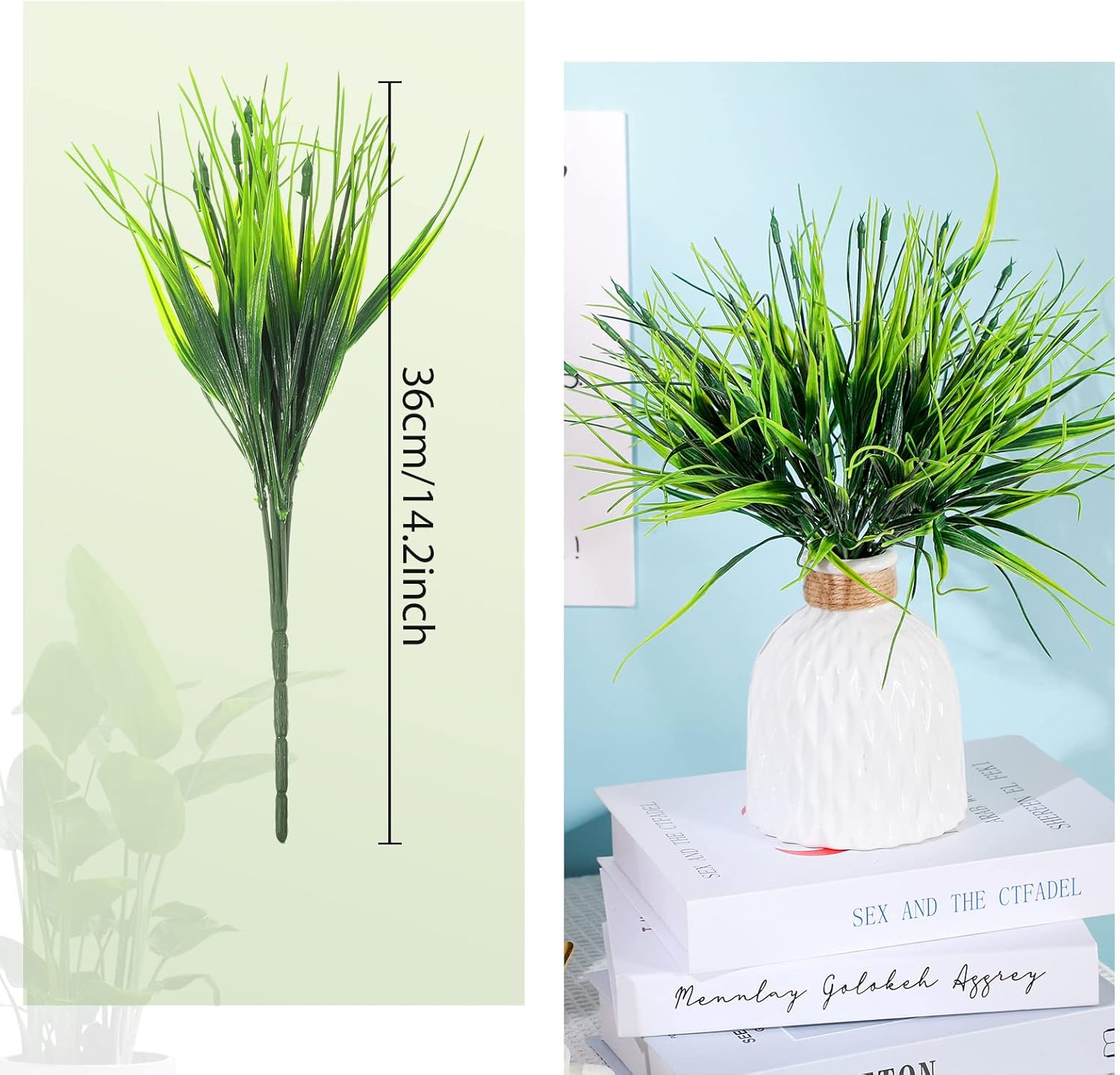 16 Bundles Artificial Hanging Plants Artificial Succulents Fake String of Pearls Fake Ivy Vine Greenery Boxwood Stems Fake Boxwood Shrubs Greenery Shrubs Boston Fern Plants for Indoor Outdoor Decor