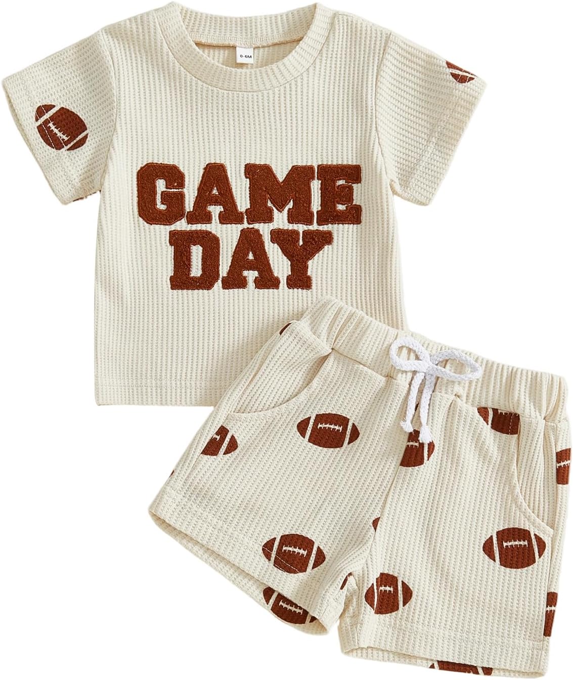 Kupretty Toddler Baby Boy Clothes 6 12 18 24 Month 2T Summer Outfits Waffle Knit Golf Embroidery Tees T-shirt + Shorts Set