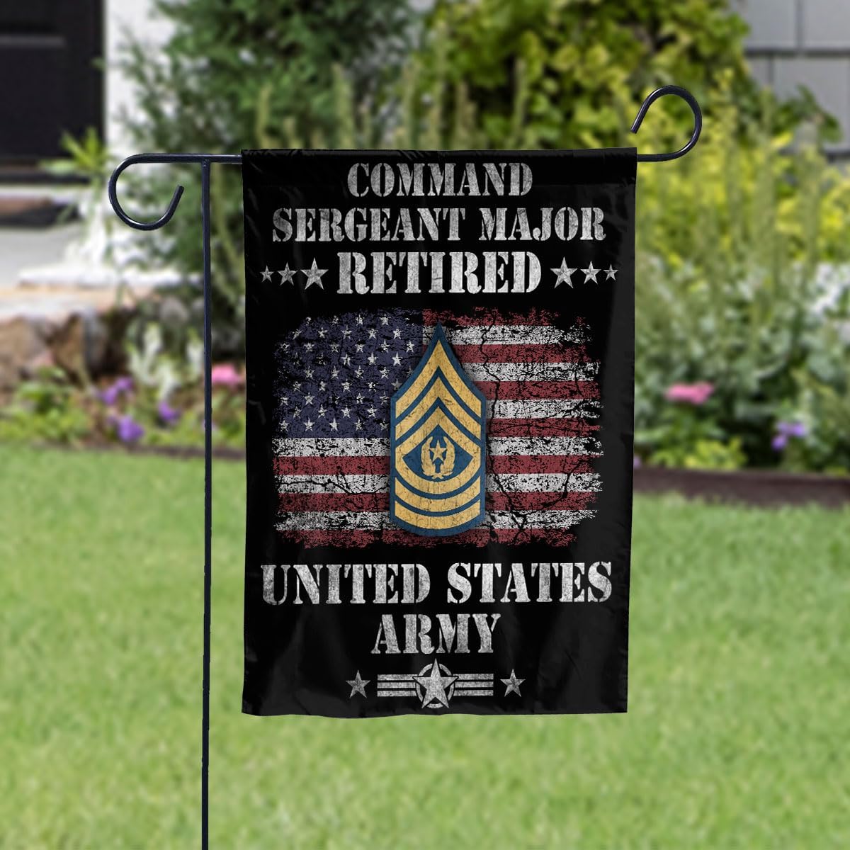 Command Sergeant Major CSM Retired Army Military Retirement Retired Garden Flag (11.5x17.5) For Veteran's Day, 4th of july, Double Sided-USA Flags Polyester-Decorative Indoor Outdoor Flag