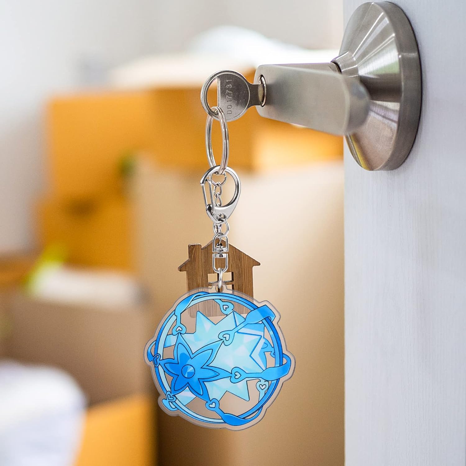 Vista 4 de Genshin Impact Keychain 7pcs, Animne Keyring