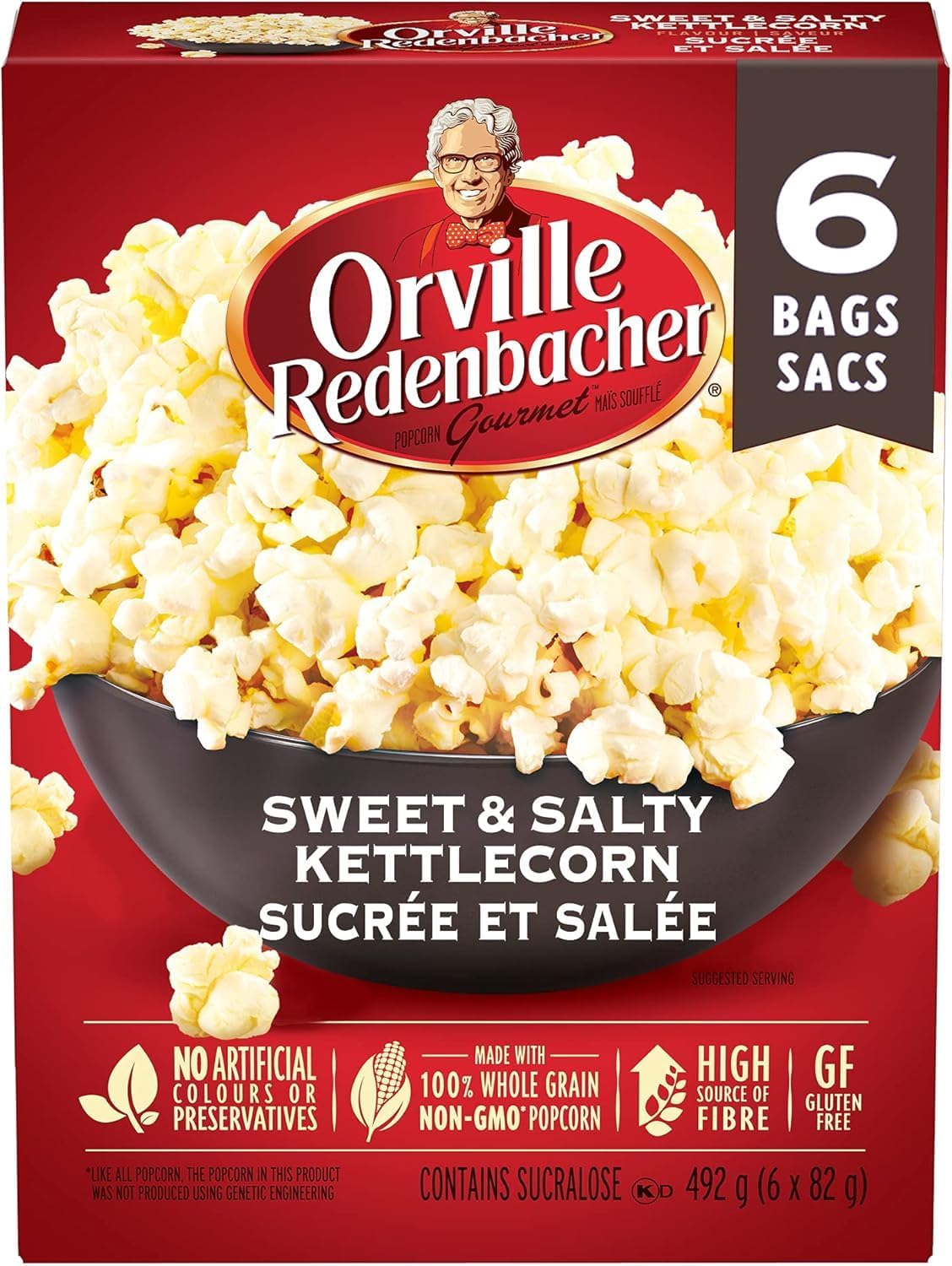 Orville Redenbacher's Microwave Popcorn - Sweet & Salty Kettlecorn (492g (6 x 82g), 6 Count)