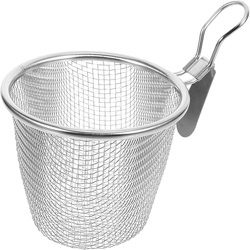 Miniatura 1 de Housoutil Kitchen Tools - Cesta de malla para pasta de fideos colador de malla de acero inoxidable colador de fideos con asa colador de araña de