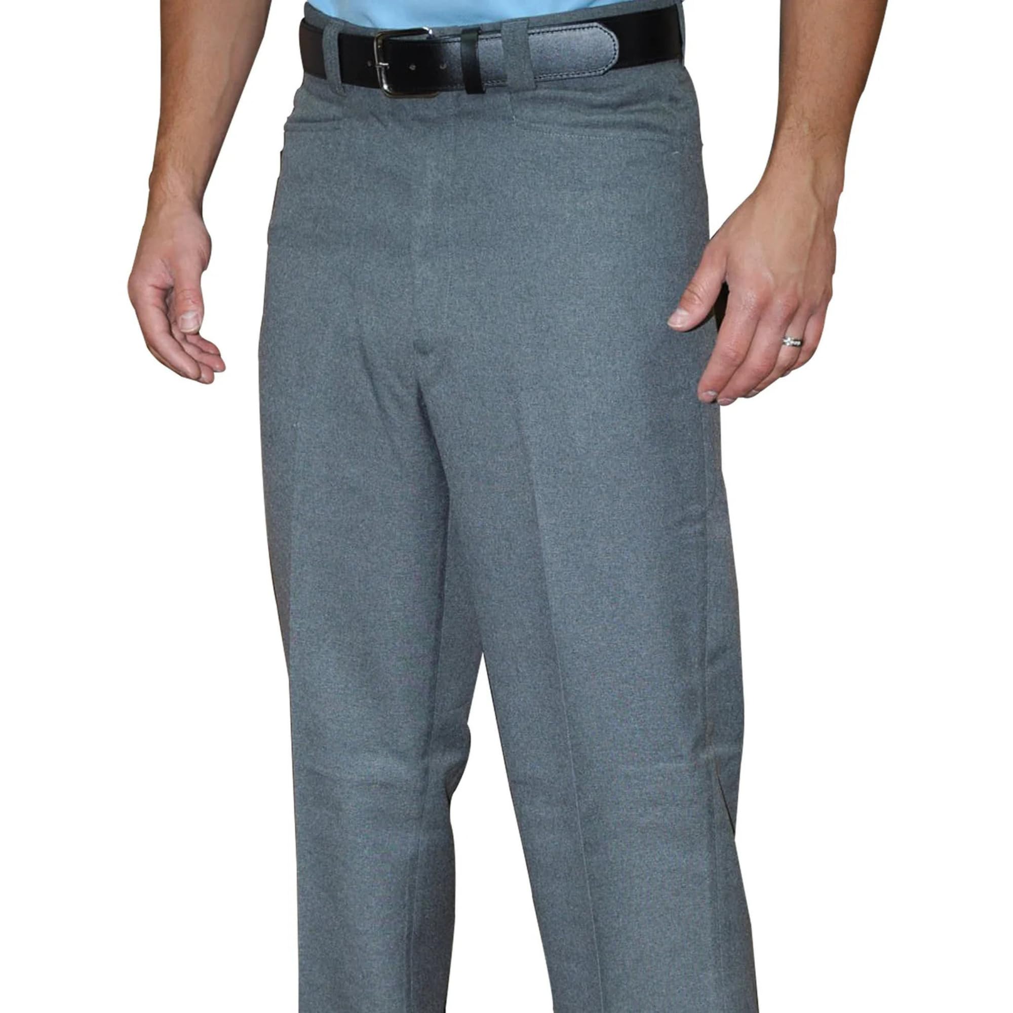 Smitty BBS-378 Flat Front Base Pants Western Cut Pockets Heather Gray Baseball Softball Umpire (44)