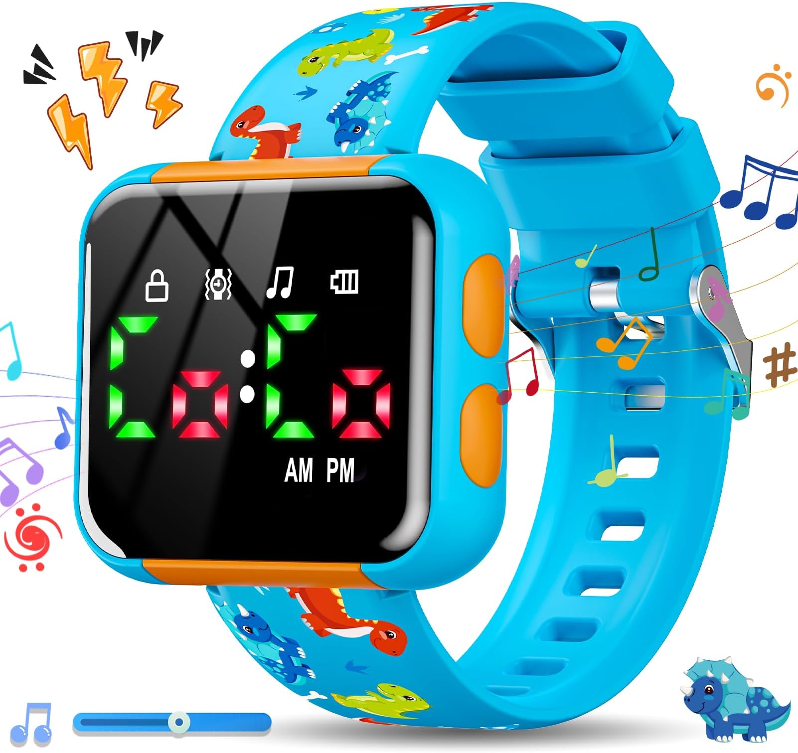 Potty Training Watch for Boys: Adjustable Volume Potty Watches for Toddler Boys Water Resistant Kids Potty Timer Christmas Birthday Gifts for 2 3 4 Year Old Boy (Dinosaur)