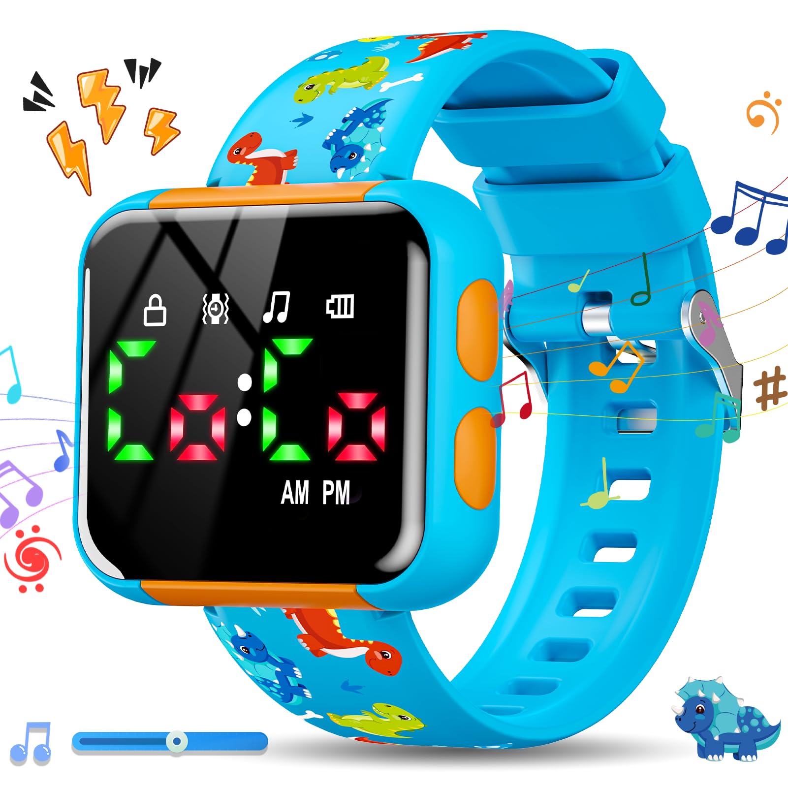 Potty Training Watch for Boys: Adjustable Volume Potty Watches for Toddler Boys Water Resistant Kids Potty Timer Christmas Birthday Gifts for 2 3 4 Year Old Boys (Dinosaur)