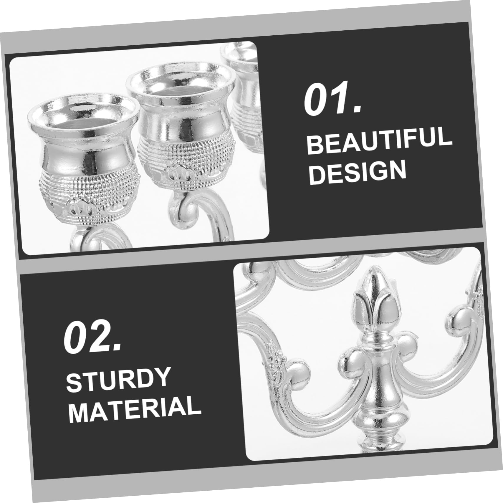 IMIKEYA Candelabro de Metal 9 Brazos para Menorá de Hanukkah, Decoración Elegante y Romántica para Mesa de Comedor y Espacio de Fiesta