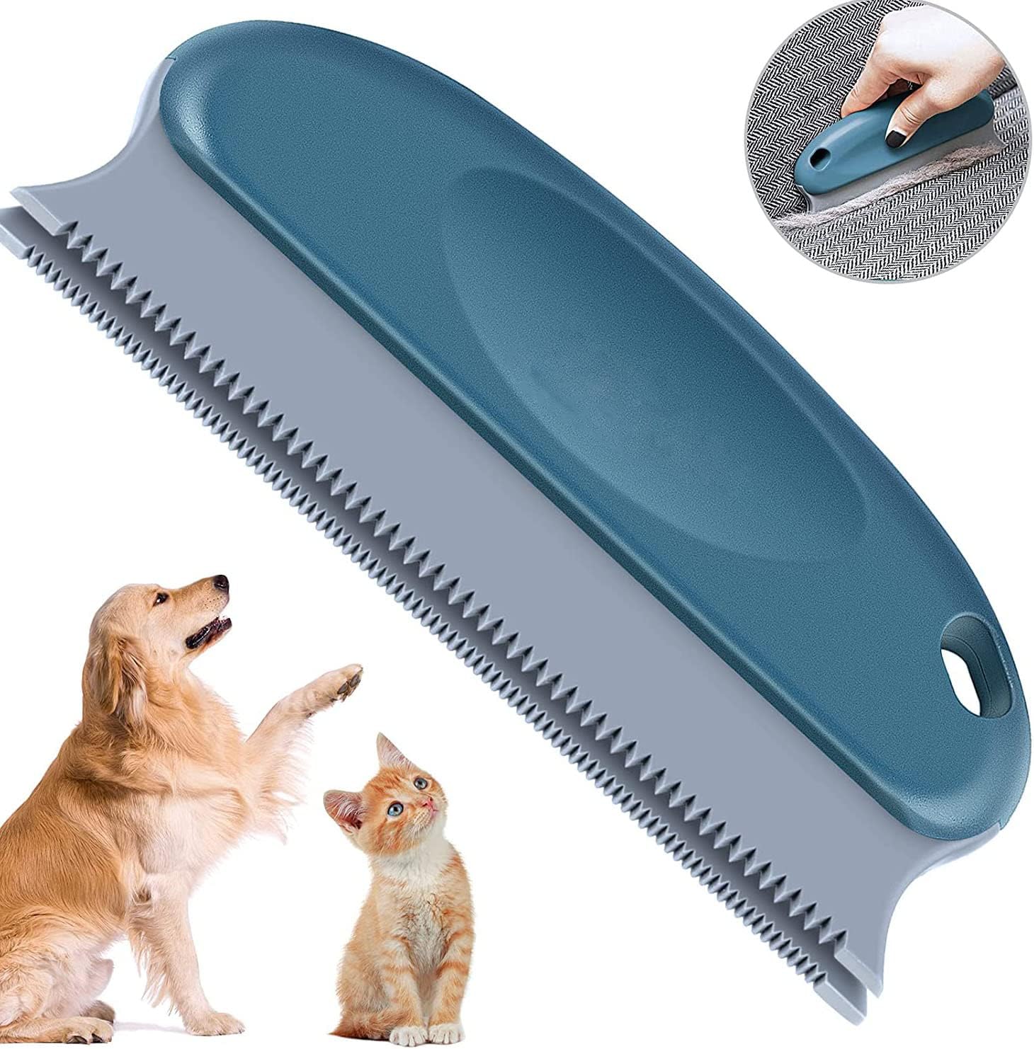 SHARAFPet Hair Remover,Cat hair remover brush Pet hair remover,Car Cleaners Used in Fabric Furniture Couch or Carpet Cat,for Furniture, Carpet, Mat, Sofa, Couch, Clothes and More (Dark Blue)