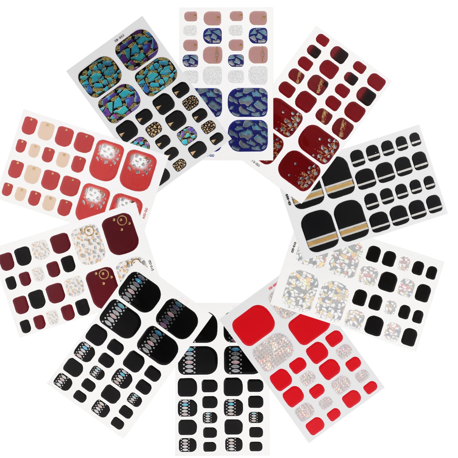 3 Set Di Adesivi Per Unghie Per Nail Art Bellissimi Adesivi Per Donne E Ragazze 12 Pezzi * 3