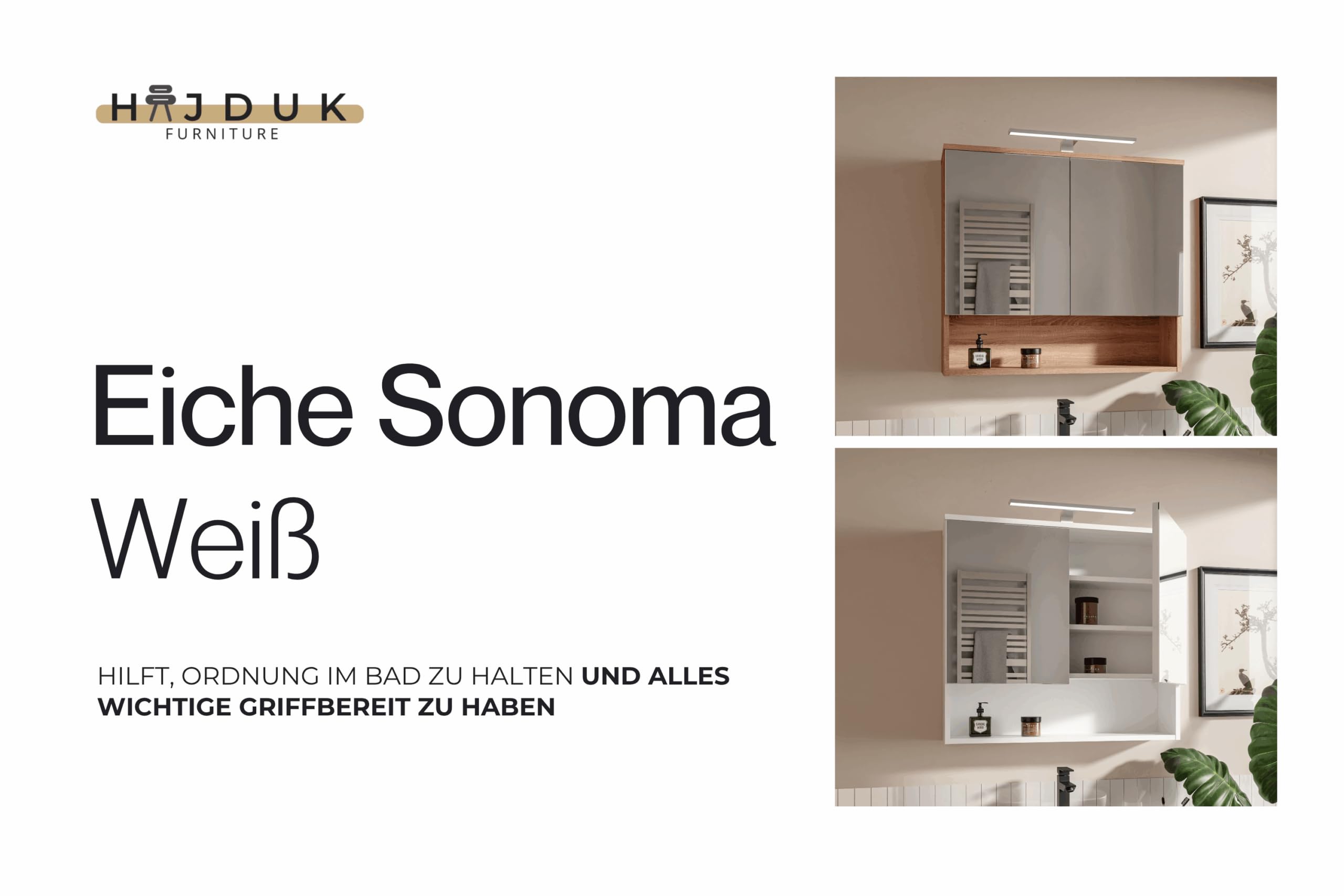 Szafka Łazienkowa LED Biała Mat Wisząca Dwudrzwiowa z Lustrem - 78x70 cm - Funkcja cichego domykania - Szafka ścienna z oświetleniem LED 4000 k do łazienki Wodoszczelność IP44