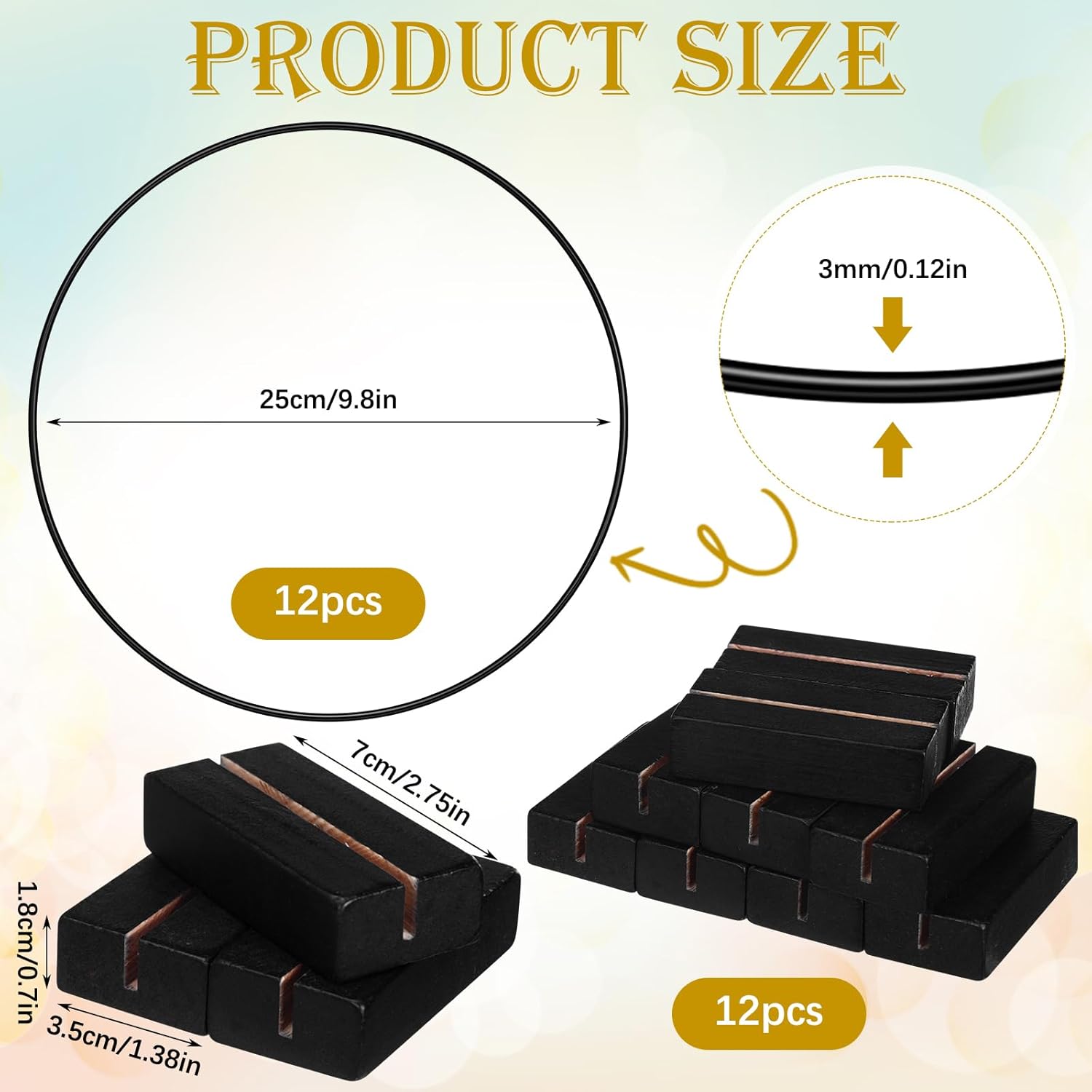36 Pcs /12 Sets 2026 Graduation Table Centerpieces Decorations 12 Graduation Metal Photo Holders with Base 12 Class of 2026 Photo Display Cards DIY for Party Tables, Holds 4x6 Photos