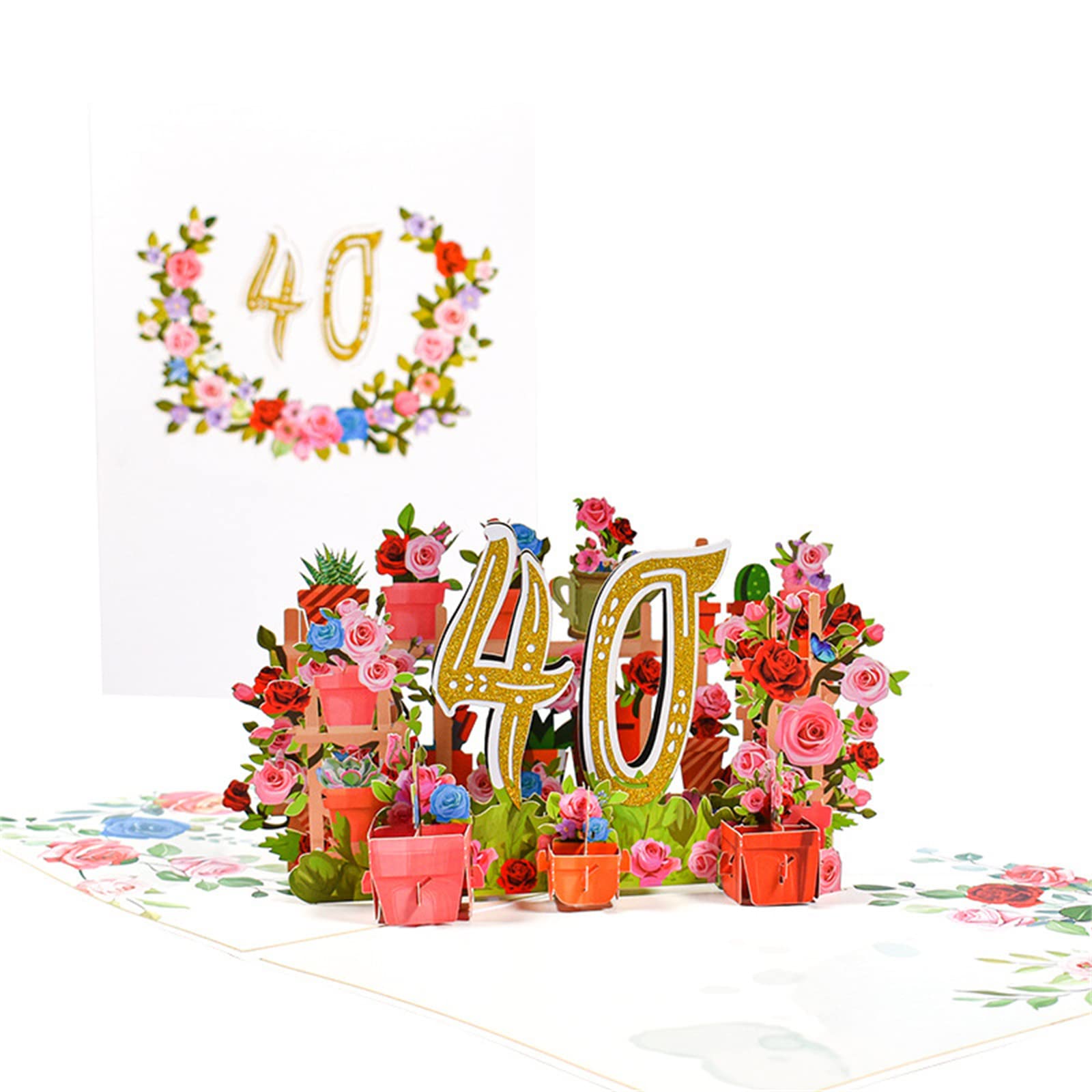 Elnwnnkc 3D Flower Anniversary Card Set with Envelope Kit Blessing Message Card for Working Anniversary Memorial Cards Cards for Wife