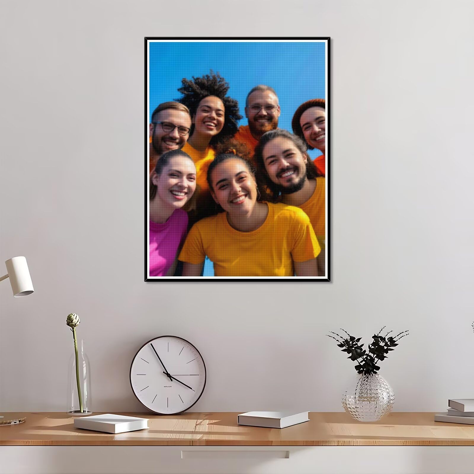 Diamond Painting Personalizzato, 5D DIY Diamond Painting Kit Completo Personalizzato, Kit per Pittura Diamante Personalizzati Con Foto, Mosaico Personalizzata Regalo per Arte Domestica 50x90cm L-213