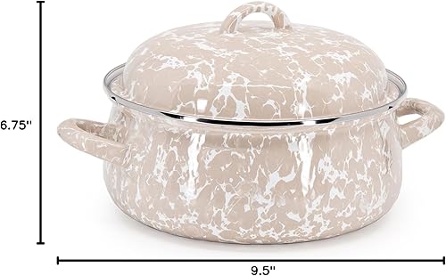 Miniatura 4 de Golden Rabbit Esmalte - Horno holandés de 4 cuartos de galón (remolino taupe)