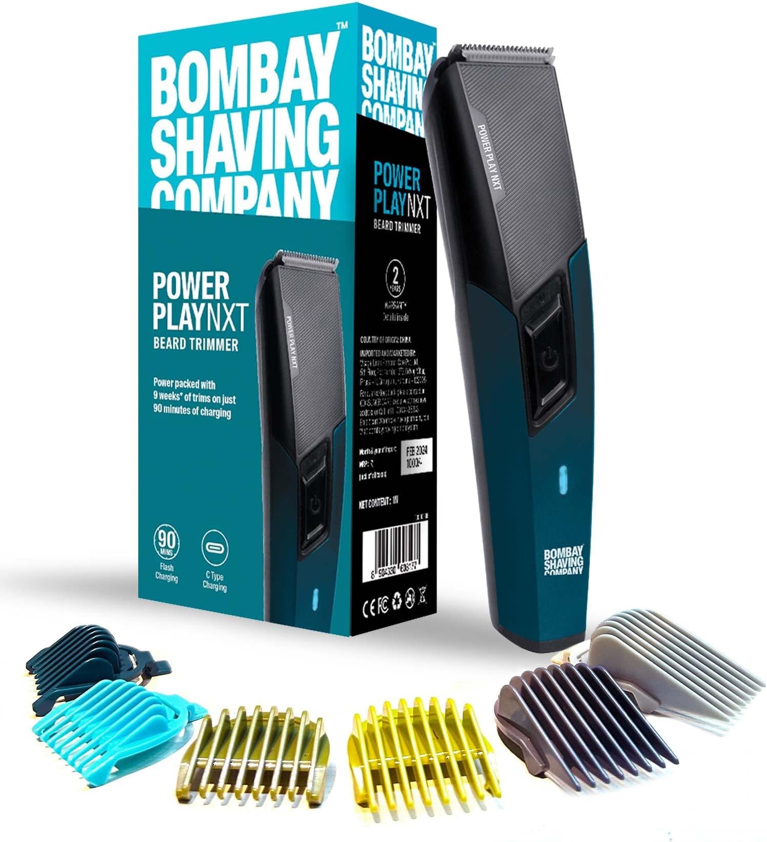 Bombay Shaving Company Power PlayNXT Beard Trimmer - Blue | Trimmer for Men