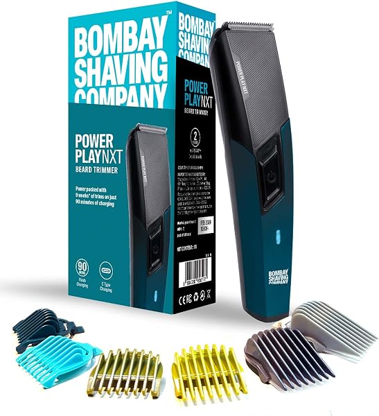Bombay Shaving Company Power Play NXT Trimmer for Men | Beard Trimmer for Man | Hair Trimmer for Man | Type C, 90 Min, 6