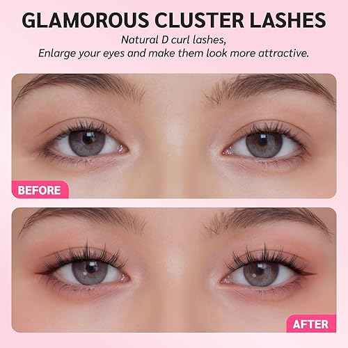 Miniatura 10 de 132 racimos de pestañas de ojo de zorro, pestañas de ojo de gato, extensiones de pestañas individuales con pestañas inferiores, rizo 4D, kit de