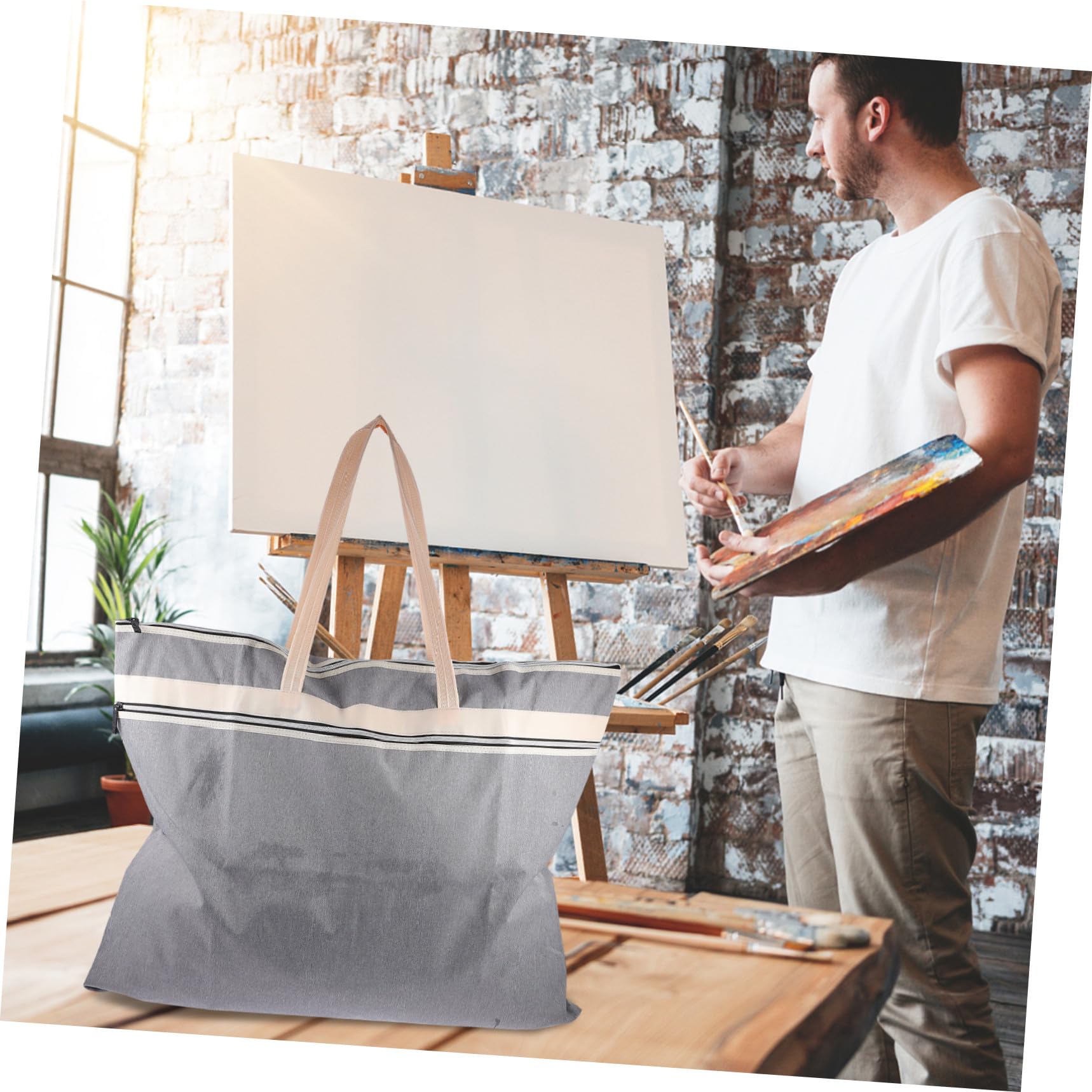 Holibanna 2Pezzi Borsa Multi per Archiviazione Documenti per Ufficio e Arte con Cerniera e Tasca Laterale Capacità e Maniglie