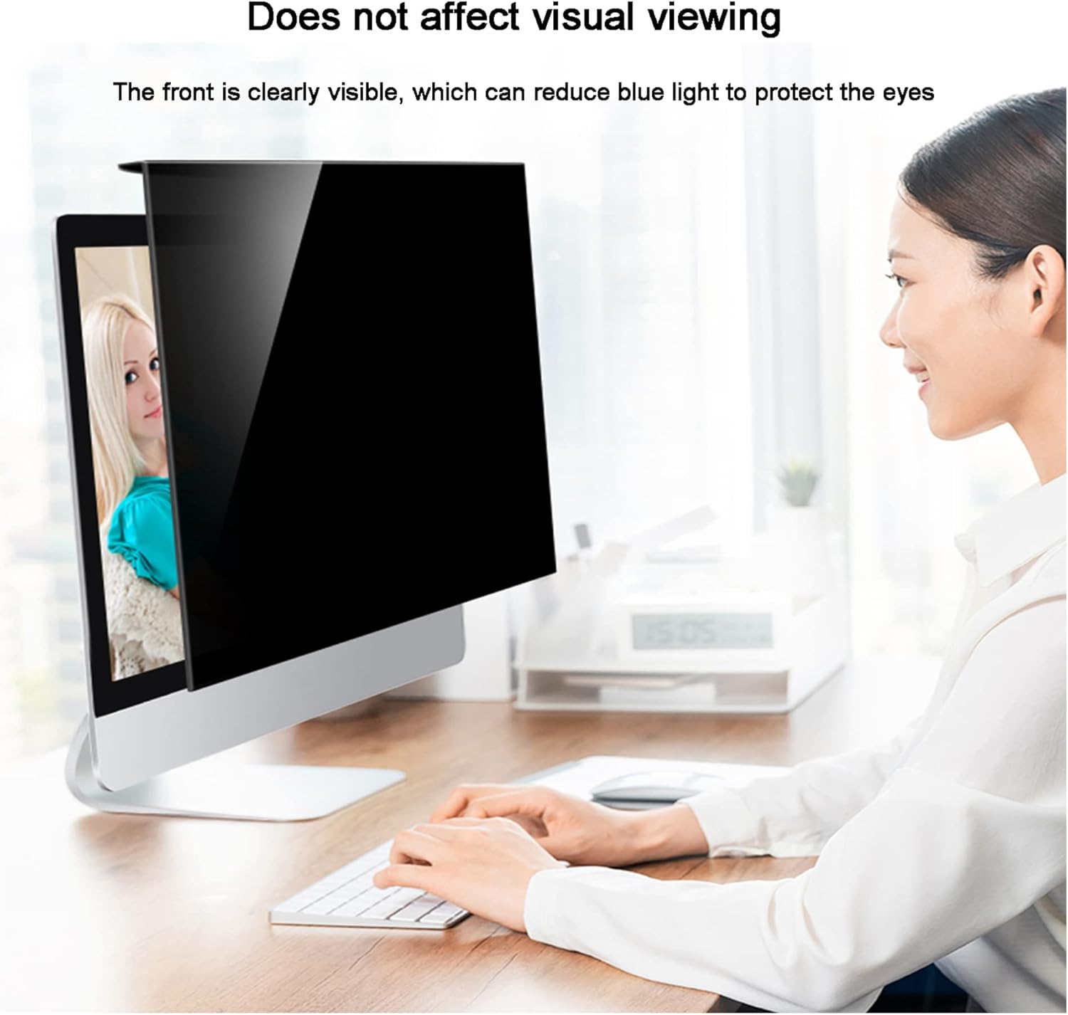 27 Inch Computer Privacy Screen Filter for Widescreen Monitor, Anti-Glare Anti-Scratch Protector Protects Your Eyes from Harmful Blue Light / 27in 612x356mm