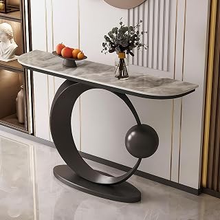 Stone Console Table Scratch Resistant Table Contemporary End Table Rock Slab Porch Table Scratch Resistant,for Hotel(Black A,100x30x80cm)