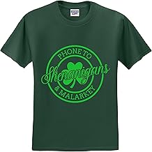 Phone to Shenanigans & Malarkey T-Shirt - Funny St. Patrick's Day Tee for Men & Women - Unisex Drak Green Shirt - Sizes S to 4XL
