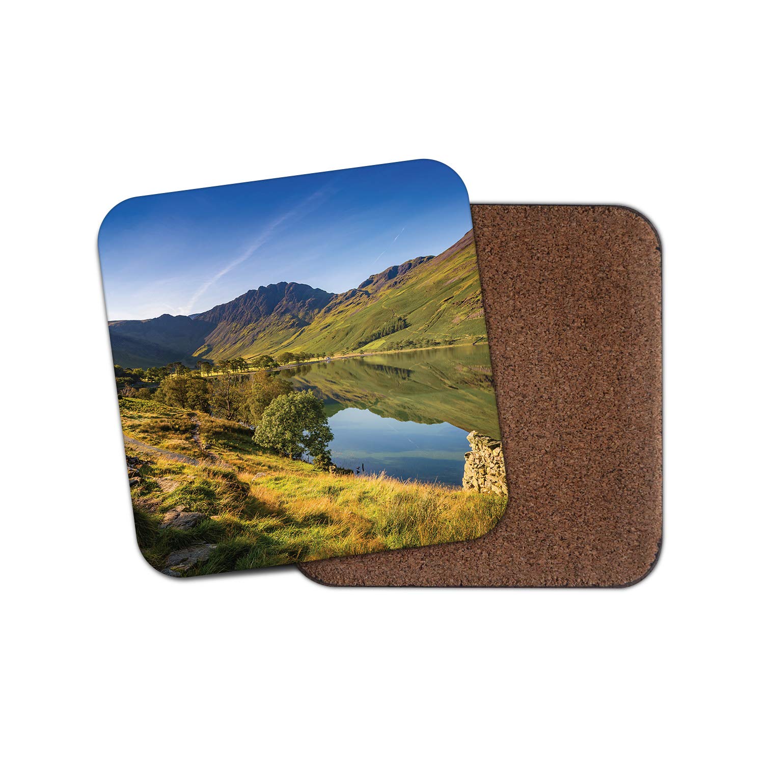 Destinationvinyl Multicolor 1 X Buttermere Lake Coaster - English Lake District England Britain Fun #12503