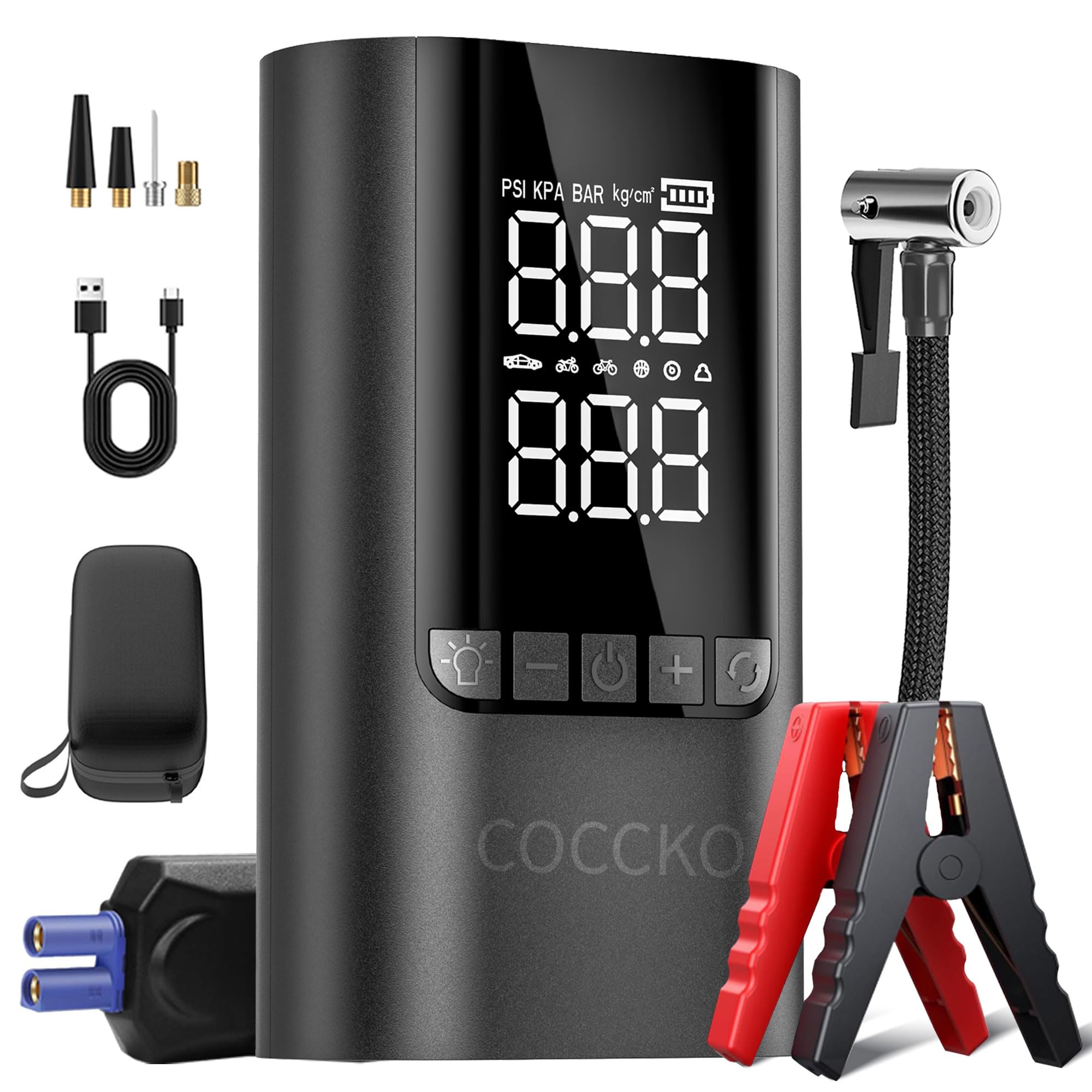 Booster Batterie Voiture avec Gonfleur 2-en-1