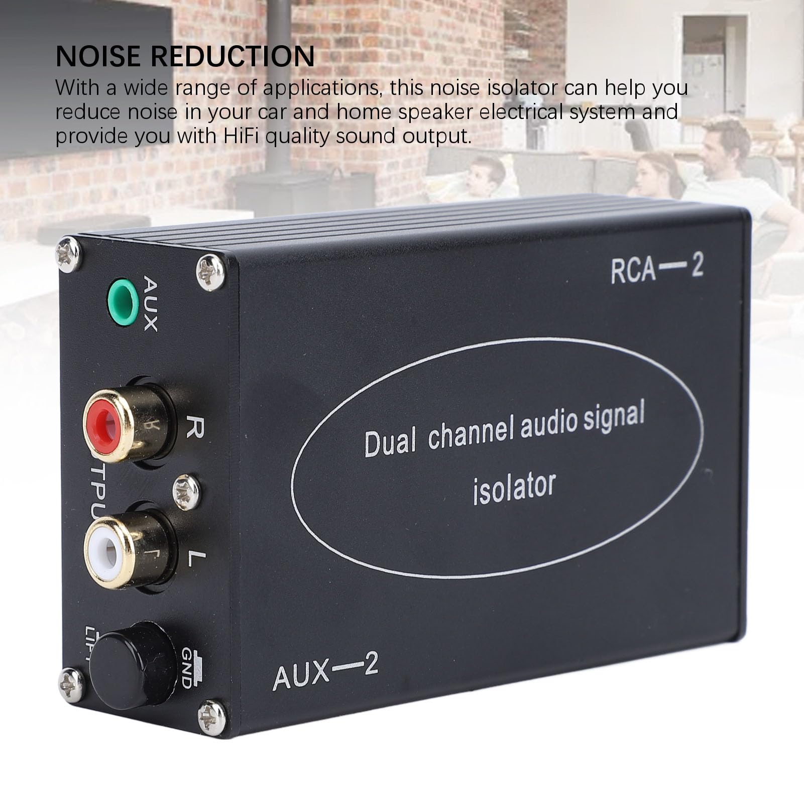 Aislador de Bucle de Tierra de Audio Dual R CA, Aislador de Señal de Audio de Doble Canal con Estéreo de 3,5 Mm y Conector de Sonido AV para Altavoz de Coche, Altavoz Doméstico