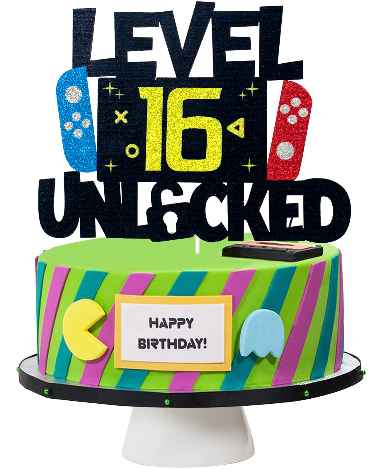 Level 16 Unlocked Video Game Cake Topper - Level 16 Unlocked Awesome 2006 Boy's Birthday Cake Topper - Video Game 16th Birthday Cake Decorations