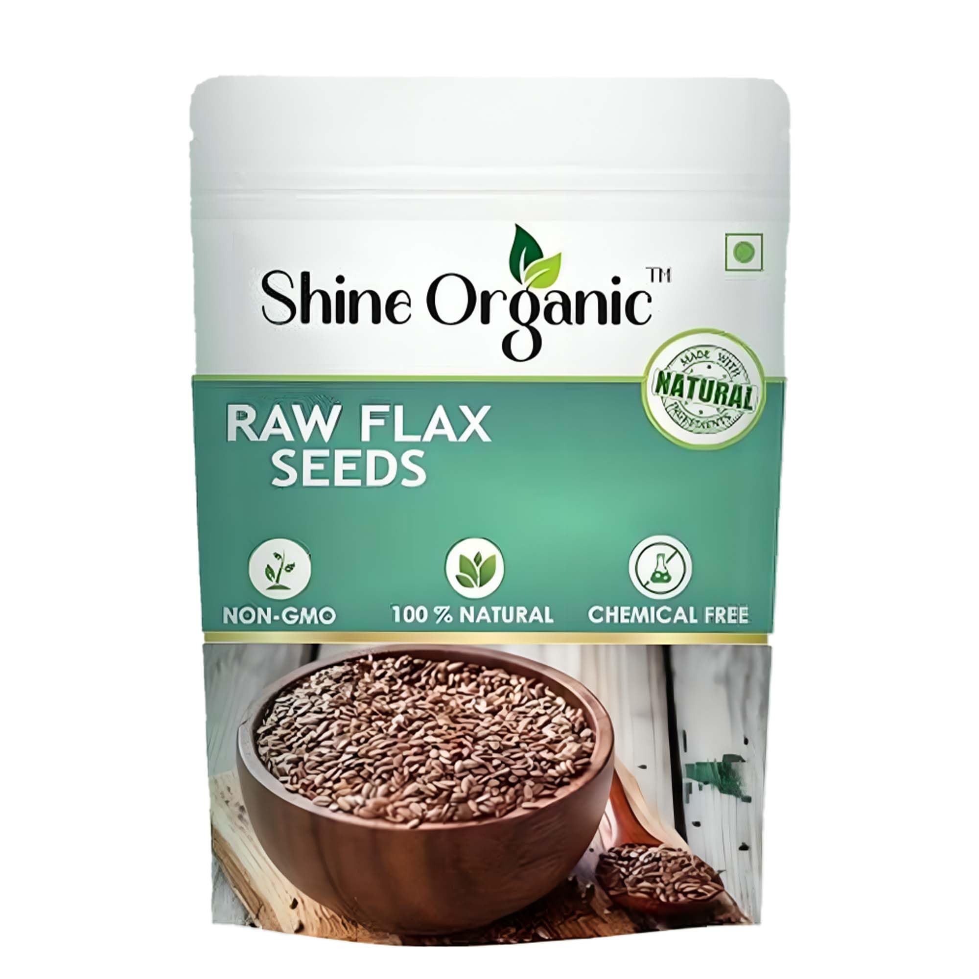Shine Organic Raw Flax Seeds 1Kg Natural Alsi Seeds for Eating Rich in Plant Protein Iron and Dietary Fibre Healthy Superfood for Smoothies Baking Salads and Daily Meals