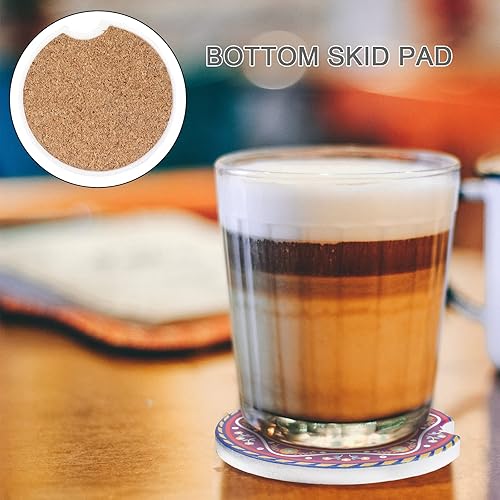 Miniatura 7 de QUANQIUFEI Paquete de 6 posavasos de automóvil para bebidas absorbentes extraíbles y de cerámica para automóvil bonitos accesorios para mantener el