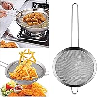 Vista 6 de 3 Fine Mesh Strainers Set with Handle for Kitchen - Sizes 7", 4.7", 3.3", Easy Clean 304 Stainless Steel, Comfortable Non-Slip Grip. Ideal for Tea