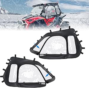 KEMIMOTO Soft Upper Doors, Compatible with Polaris RZR XP 1000 2014-2023, RZR XP Turbo 2016-2021, UTV Cab Enclosures Fit Well with Roof, Mirror and Windshield, Black
