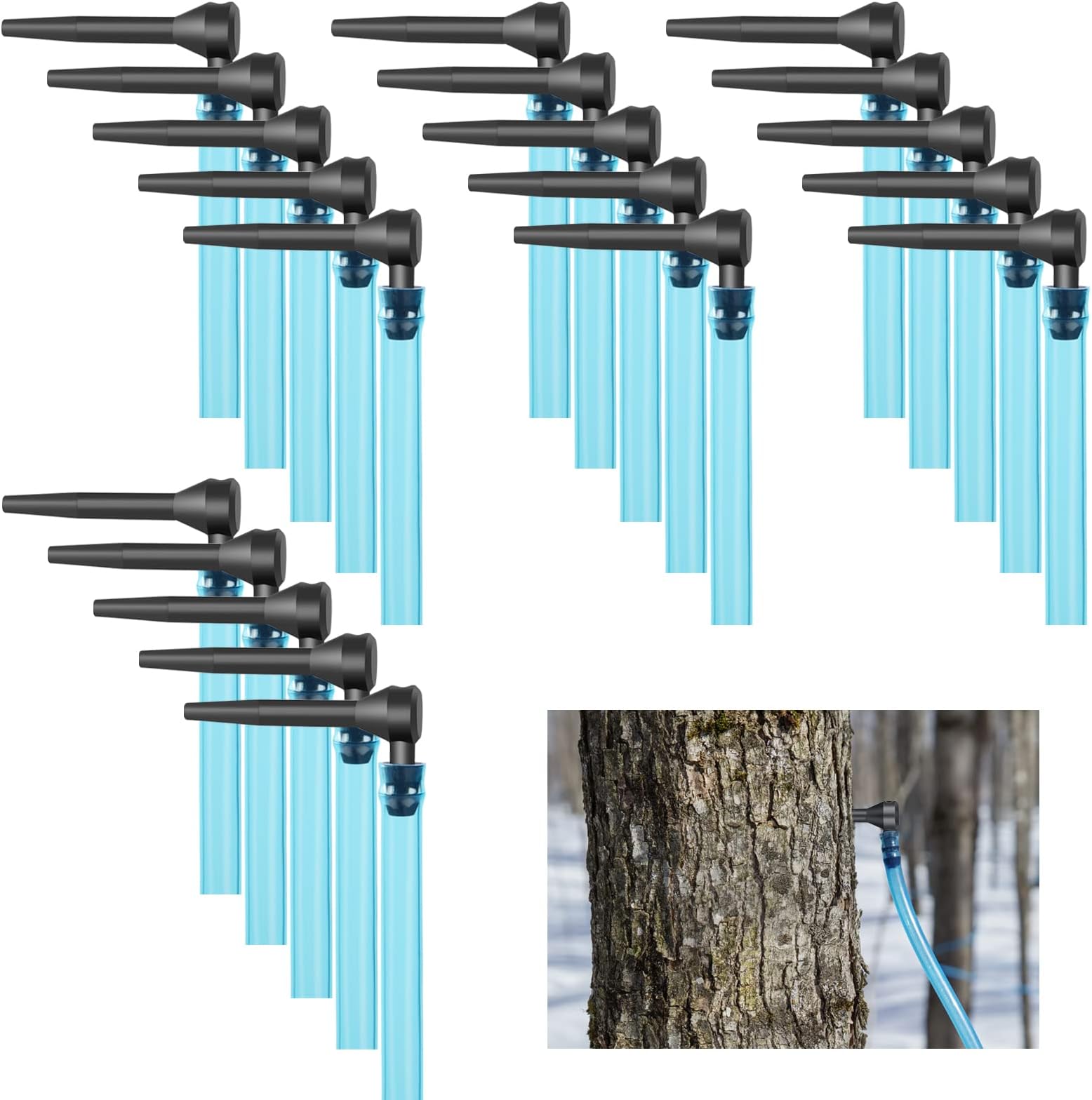 20Set Maple Syrup Tapping Kit - Maple Tree Taps and Food Grade Tubing Drop Lines Extractors, Maple Syrup Spile Sugaring Starter Supplies for Pure Birch Maple Syrup Collection