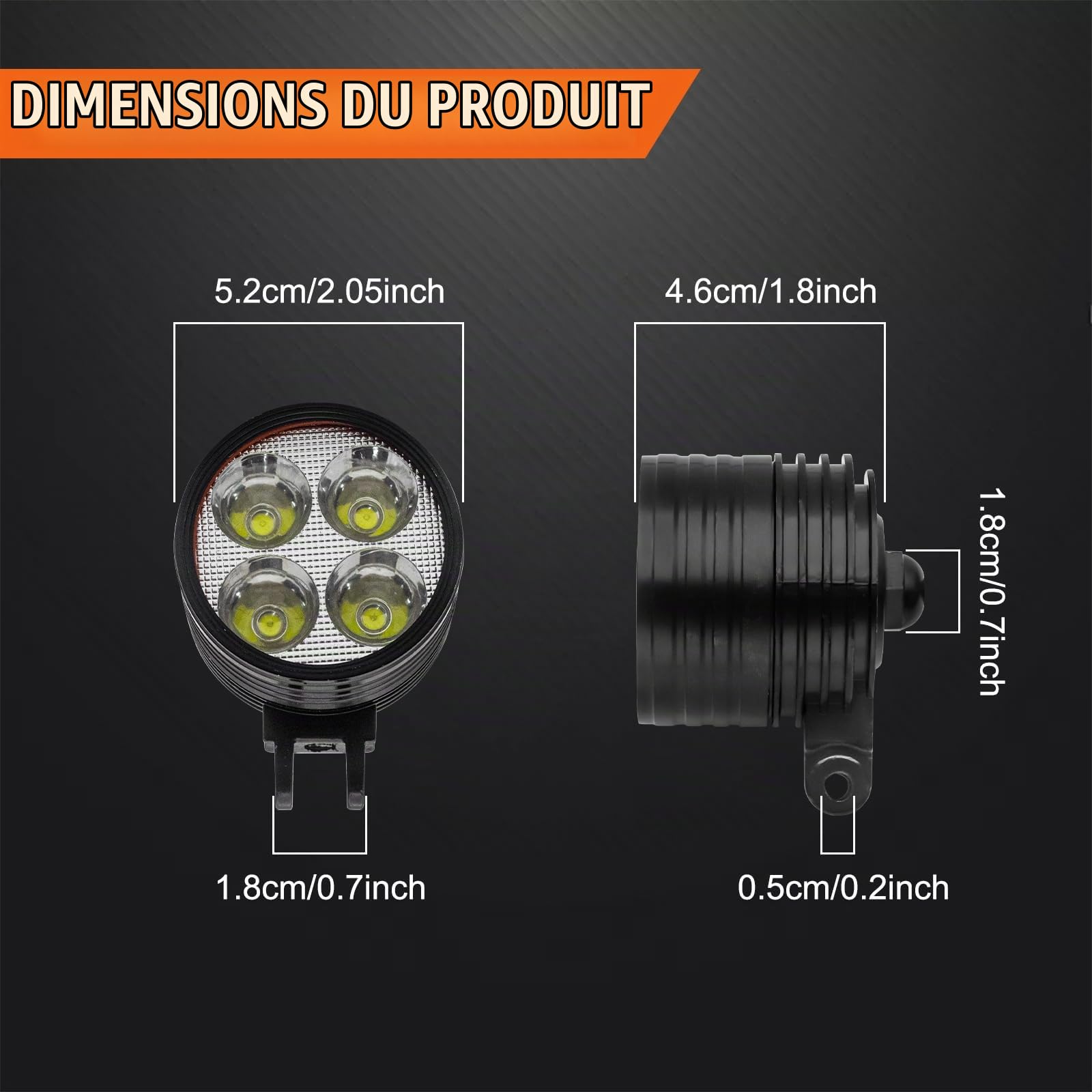 Biqing 2 x Mini 4 LED Moto Spot